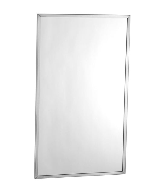 The Bobrick B-165 Series is a channel-frame mirror in stainless steel with a bright-polished finish.