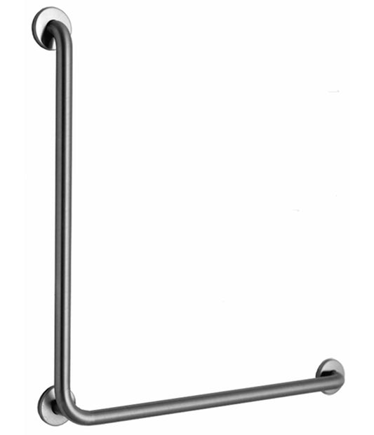 The Bobrick B-5898 is a 90 degree grab bar on stainless steel with a satin finish.