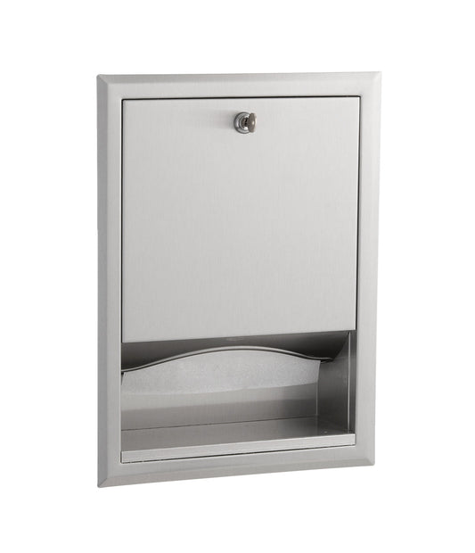 The Bobrick B-359 is a recessed paper towel dispenser in stainless steel.
