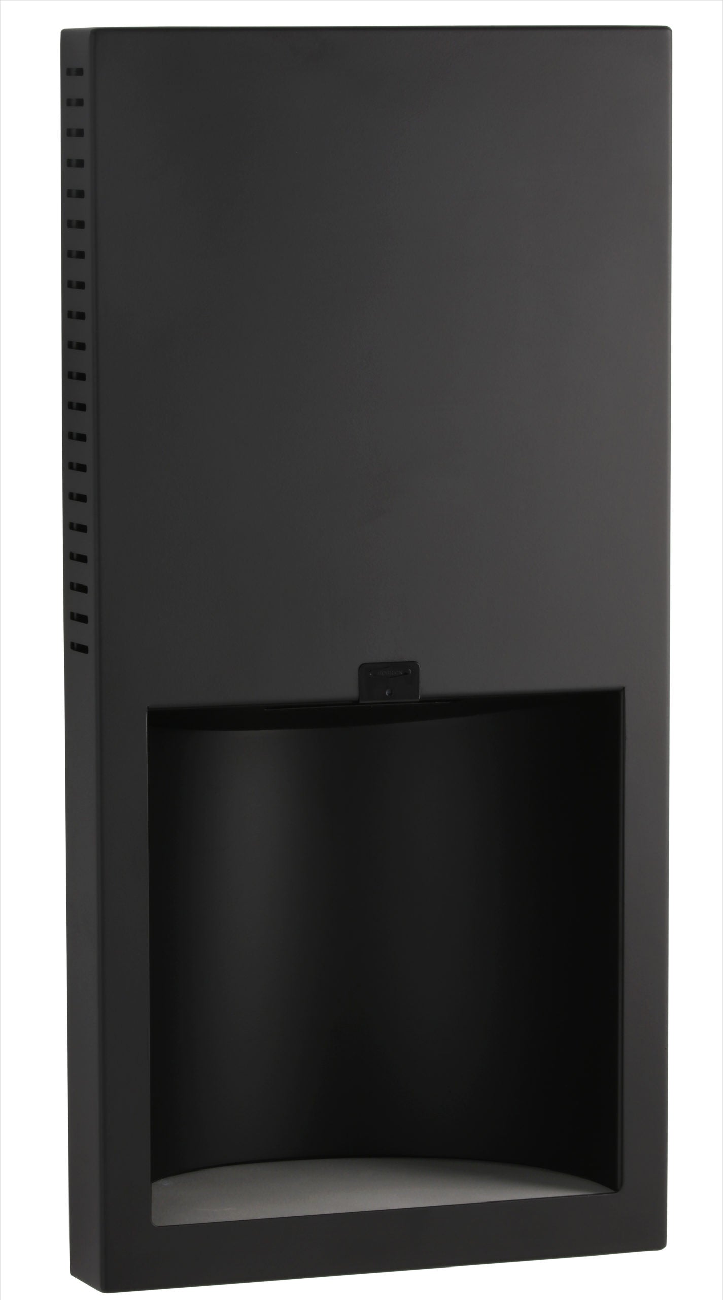 The Bobrick B-3725 is an ADA-compliant recessed hand dryer in a matte black finish.