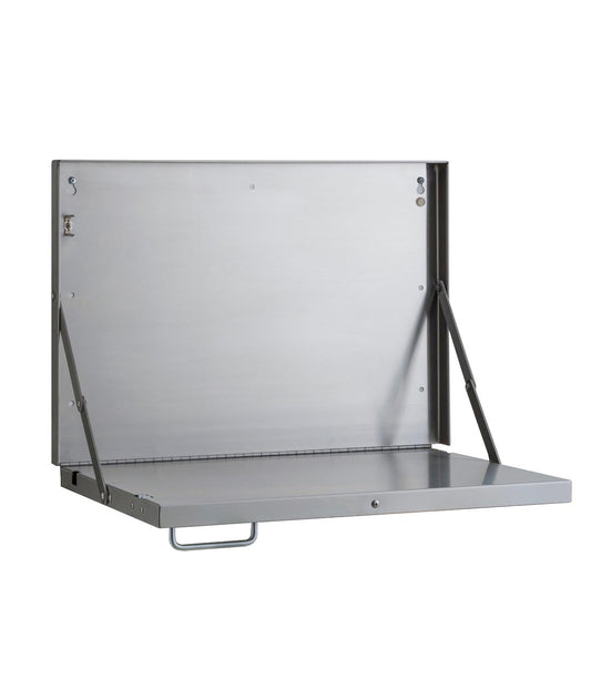 The Bobrick B-7816 is a fold down shelf and charting station in stainless steel.