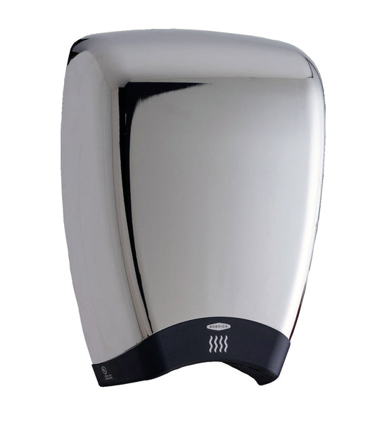 The Bobrick B-7188 is an ADA-compliant, surface-mounted automatic hand dryer.