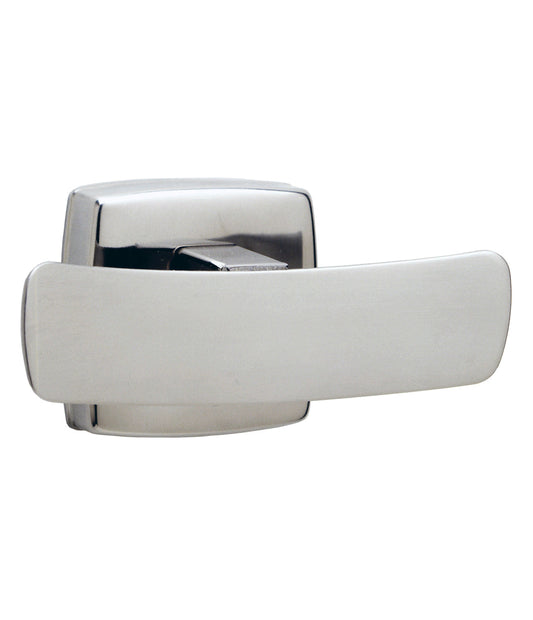 The Bobrick B-7672 is a double robe hook in stainless steel with a bright polished finish.