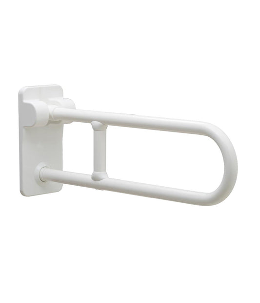 The Bobrick B-49916 is a swing up grab bar with a white vinyl warm-to-the-touch coating that is 1-1/4" diameter.