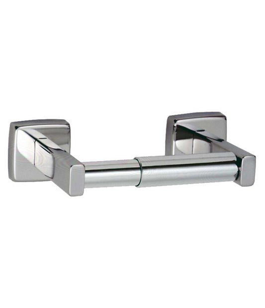 The Bobrick B-6857 is a surface-mounted toilet tissue dispenser in stainless steel with a satin finish.