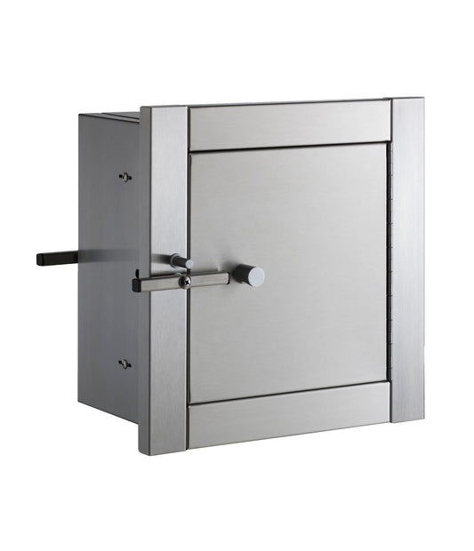 This Bobrick product is a recessed specimen pass-thru cabinet that is available in a 7" depth (B-50516) or an 11" depth (B-50517) in stainless steel.