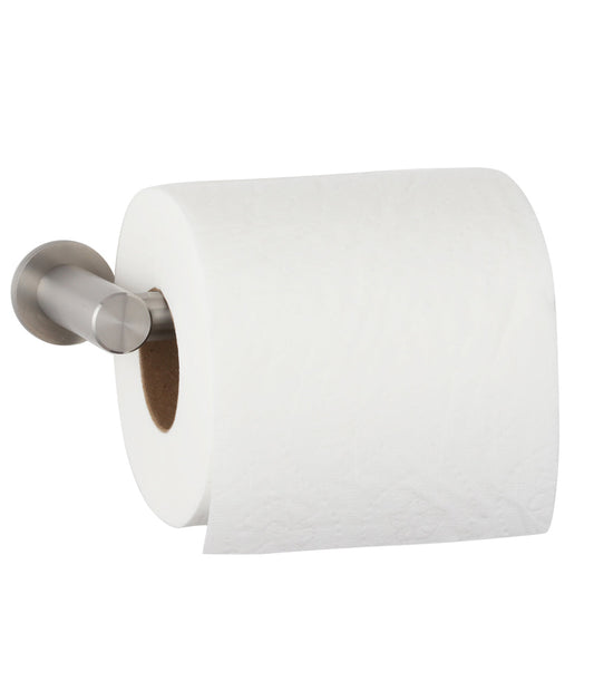 The Bobrick B-9543 is a surface-mounted toilet roll holder in stainless steel with a satin finish.