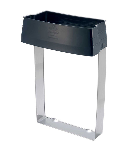 The Bobrick B-4369-134 LinerMate trash bin liner keeps the garbage bag hidden from view.