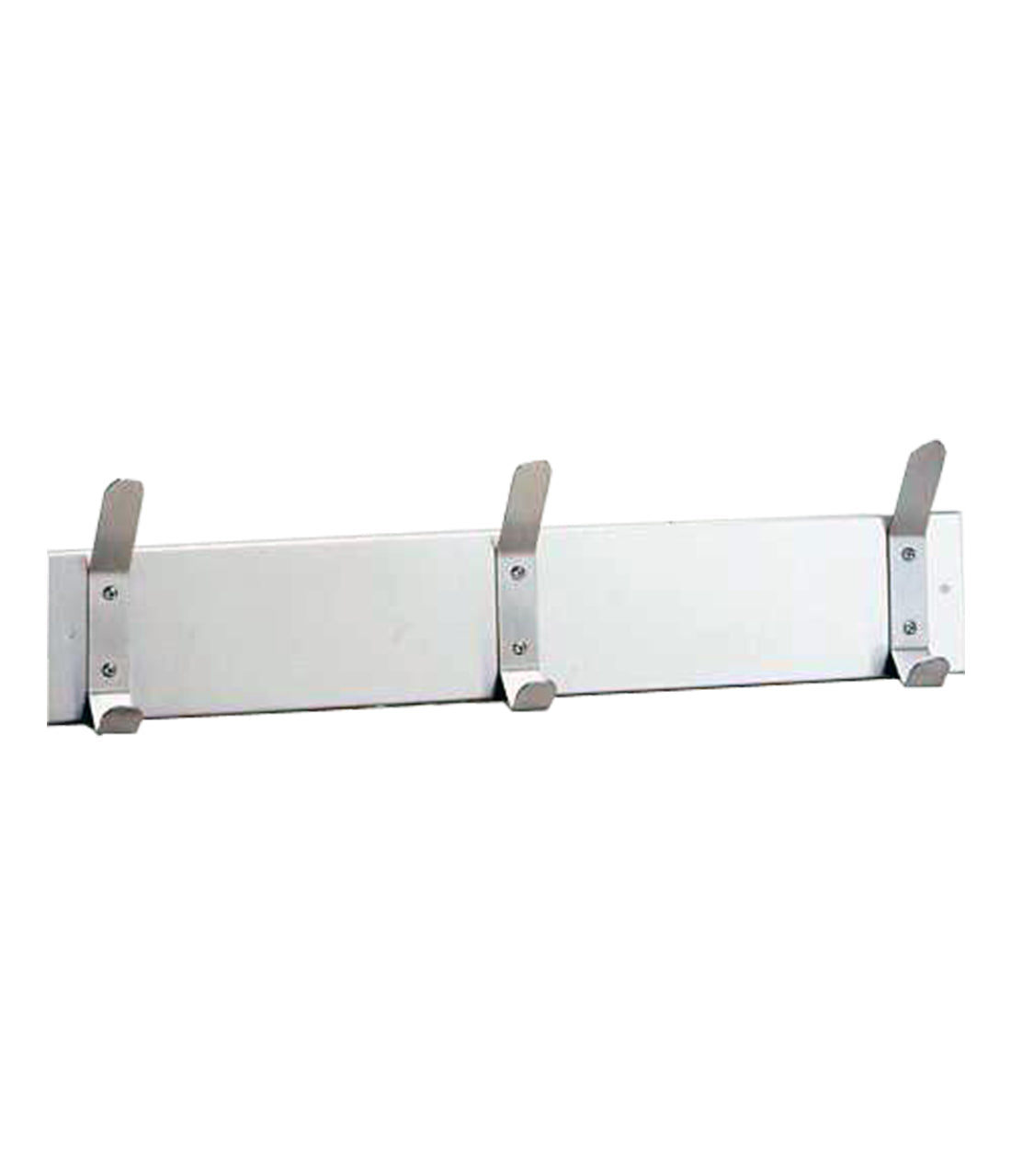 The Bobrick B-232x24 is a hat and coat hook strip in stainless steel.